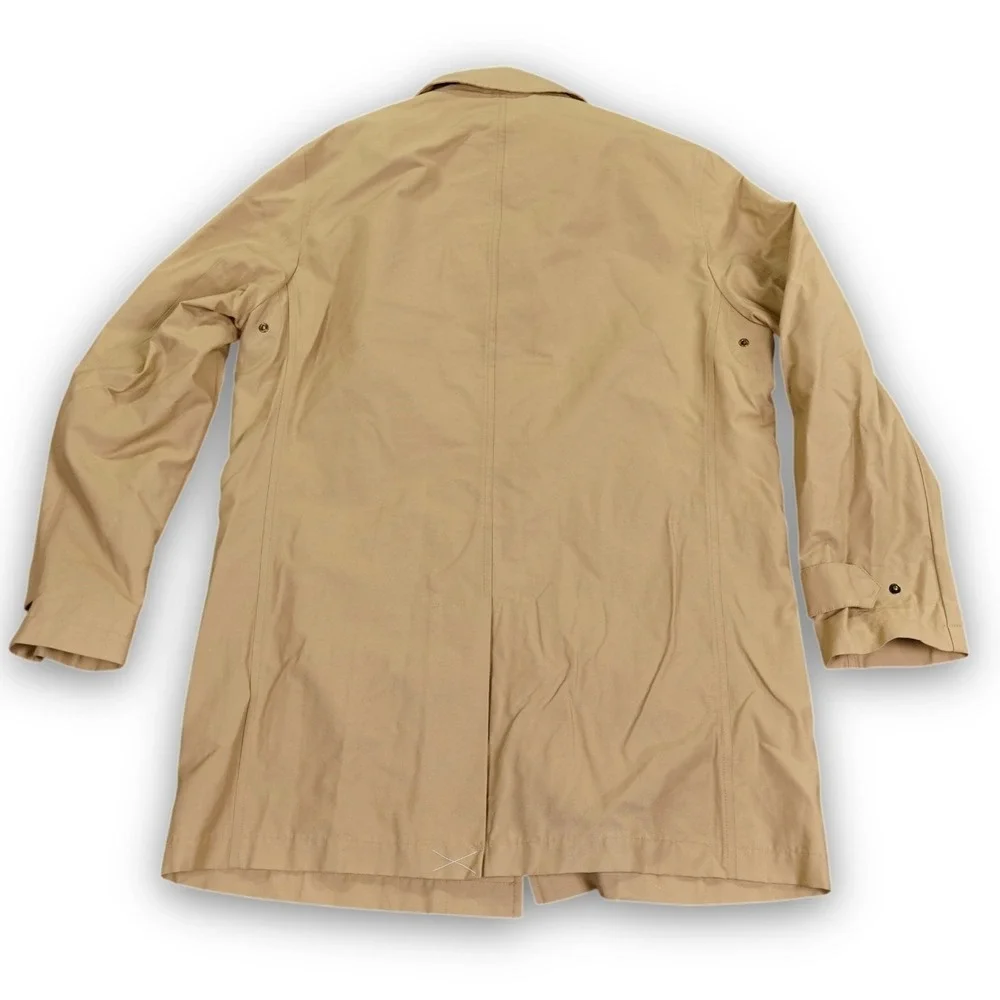 Brooks Brothers Trench‎ Coat Men Medium Khaki Cotton Y2K Belted Collar Heritage
